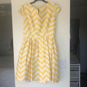 Elizabeth McKay yellow chevron dress